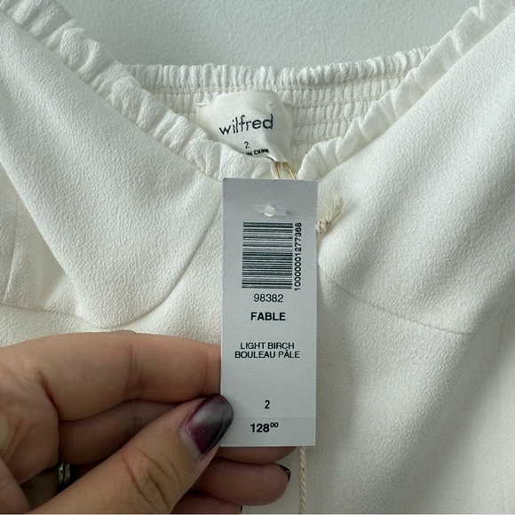 Aritzia Wilfred Fable Sweetheart Bustier Mini Dress White Crepe Sz 2 NWT - Picture 9 of 16